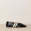 Le Monde Béryl Ballerina's - Ballet Claudia Slippers Leather - Black & Ecru
