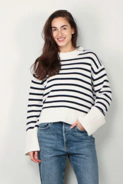 Lisa Yang Trui - Sony stripes - Cream/Navy