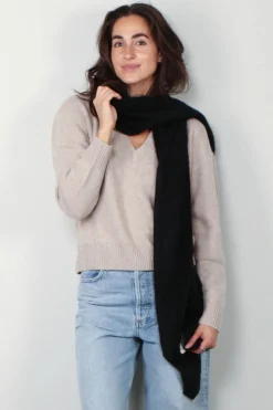 Lisa Yang Sjaal - Brushed Scarf - Black Brushed