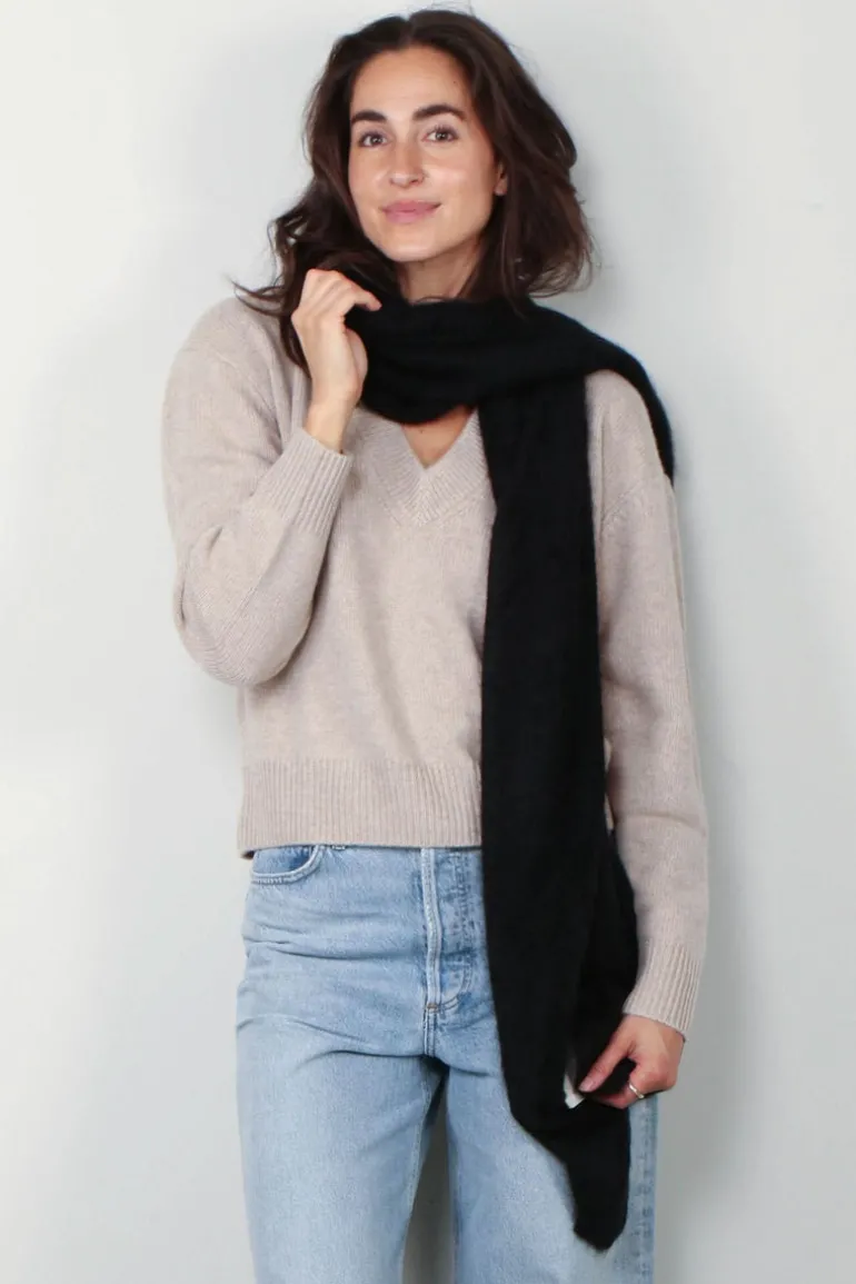 Lisa Yang Sjaal - Brushed Scarf - Black Brushed
