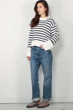 Lisa Yang Trui - Sony stripes - Cream/Navy
