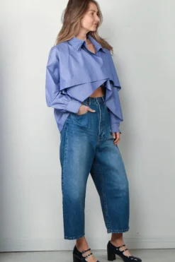 Margaux Lonnberg Blouse - Bird - Navy Stripes