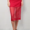 Maria McManus Skirt - Lined Sheer - Carmine Red