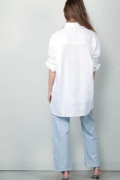 Maria McManus Blouse - A-line Tunic Shirt - White