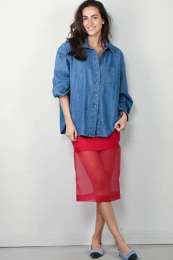Maria McManus Skirt - Lined Sheer - Carmine Red