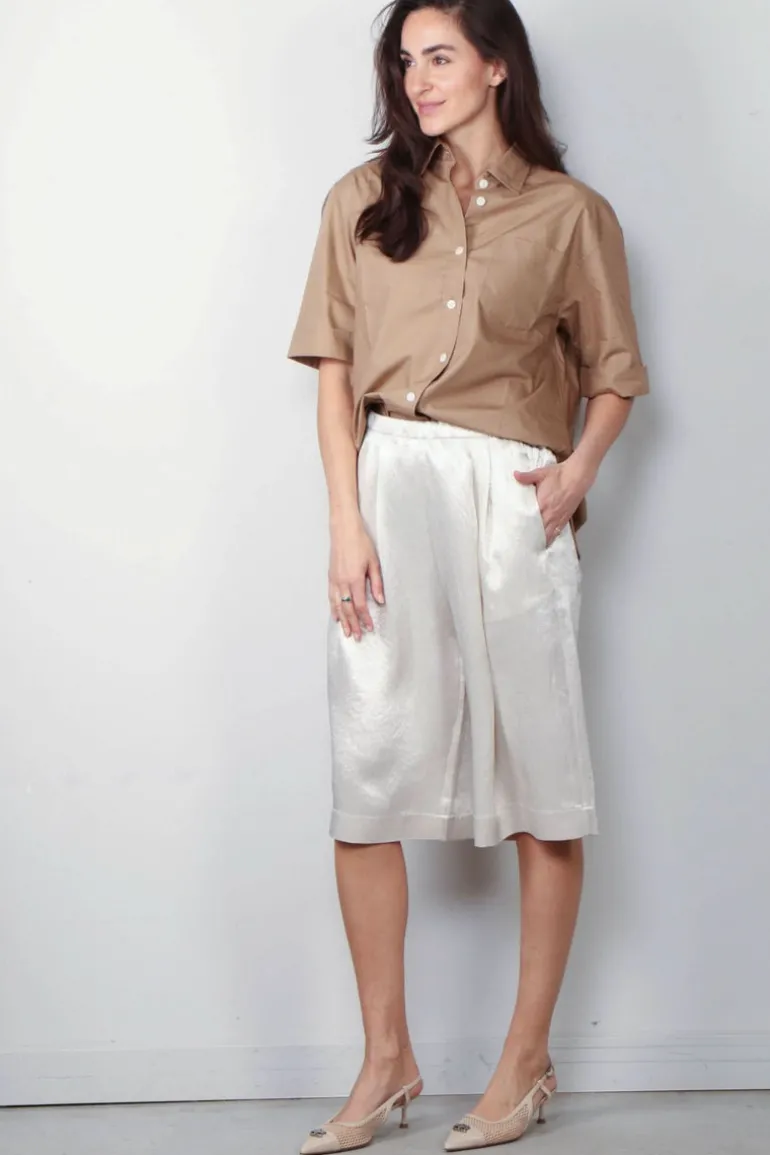 Maria McManus Blouse - Short Sleeve Oversized Shirt - Walnut