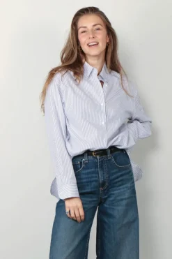 NILI LOTAN blouse - Yorke - thin stripes navy