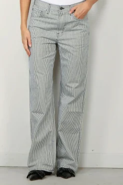 NILI LOTAN jeans - Mitchell jean - white indigo/hickory stripe