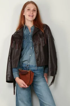 Nili Lotan Jacket - Eloi - Leather - Dark Brown