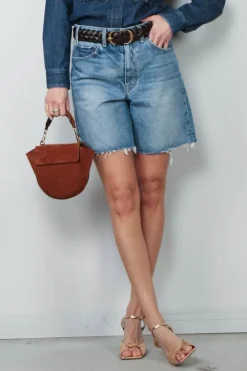 NILI LOTAN shorts - Russel denim short - summer wash