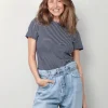 Nili Lotan Lana - Crewneck - Tee - Navy Natural Stripe