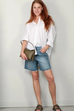 NILI LOTAN shorts - Russel denim short - summer wash