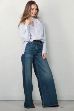 NILI LOTAN blouse - Yorke - thin stripes navy