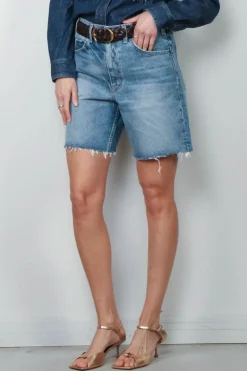 NILI LOTAN shorts - Russel denim short - summer wash