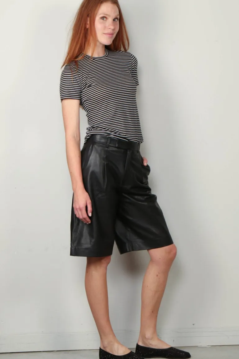 Nili Lotan Lana - Crewneck - Tee - Black Ivory Stripe