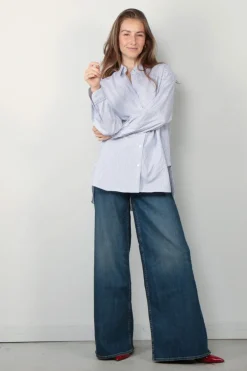 NILI LOTAN blouse - Yorke - thin stripes navy