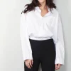 R13 Blouse - Crossover bubble shirt - White