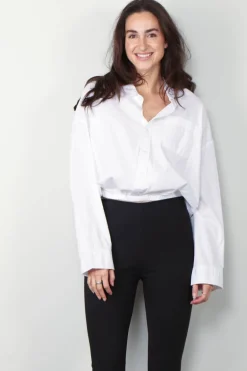 R13 Blouse - Crossover bubble shirt - White