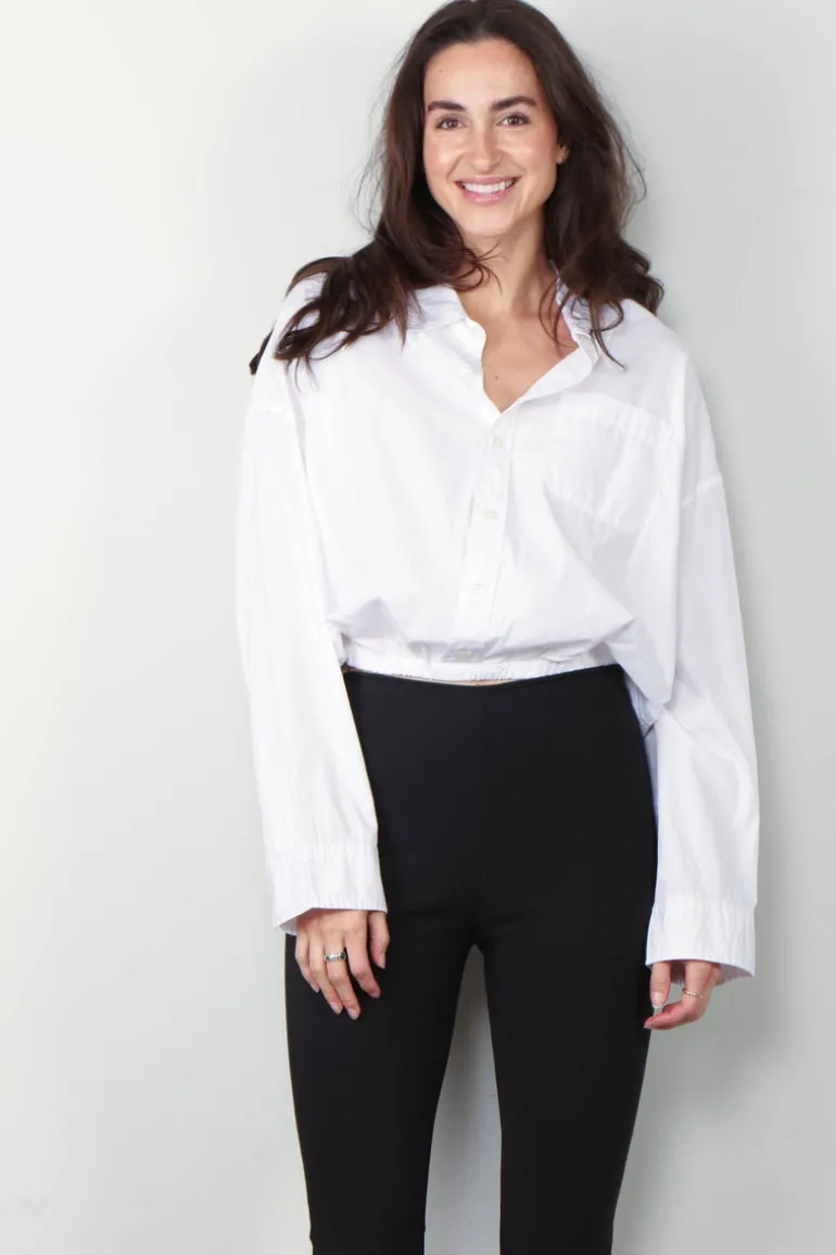 R13 Blouse - Crossover bubble shirt - White