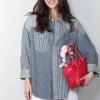 R13 Blouse - Oversized Cowboy Shirt - Mulit Stripe