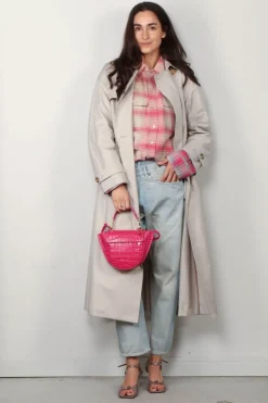 R13 Blouse - Relaxed Workshirt - Bleached Out Pink Grey