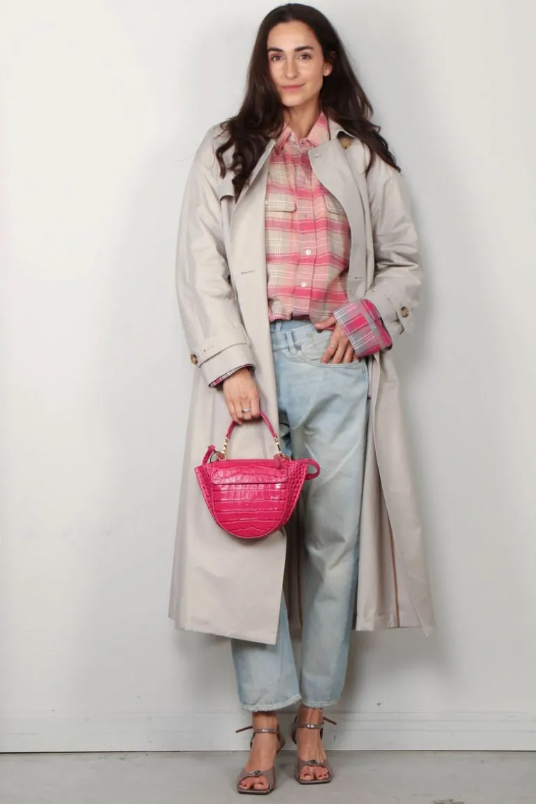 R13 Blouse - Relaxed Workshirt - Bleached Out Pink Grey