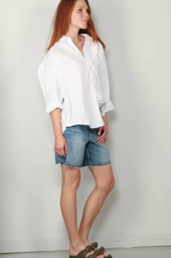 R13 Blouse - Drop neck oxford shirt - White