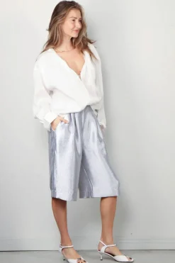 R13 Blouse - Twisted Neck Shirt - White