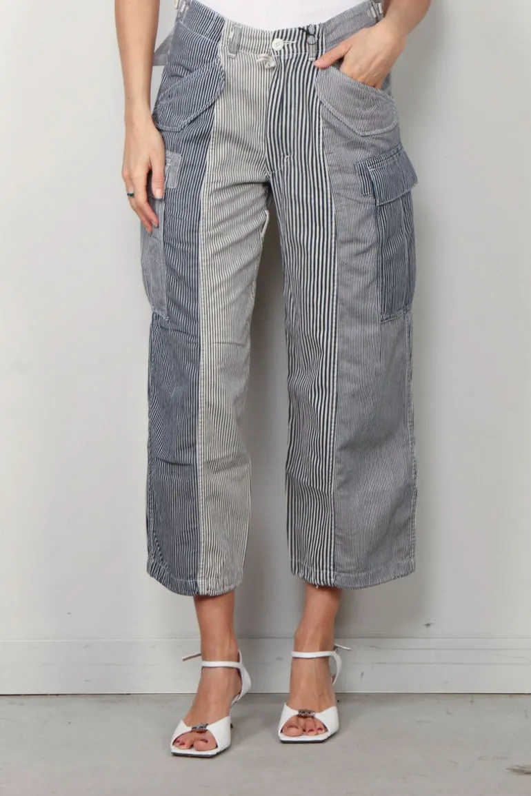 R13 Broek - Cropped Cargo - Multi Stripe