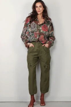 R13 Cargo - Cropped cargo - Vintage olive drab