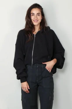 R13 Hoodie - Balloon zip-up hoodie - Black