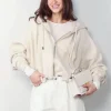 R13 Hoodie - Balloon zip-up hoodie -  Stone