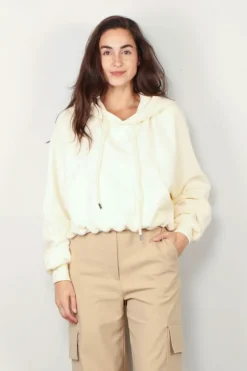 R13 Hoodie - Balloon popover hoodie - Natural