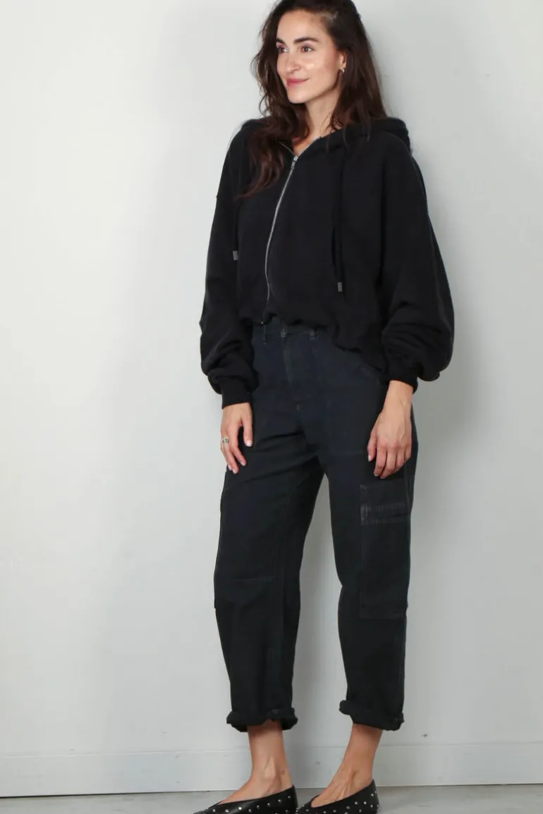 R13 Hoodie - Balloon zip-up hoodie - Black