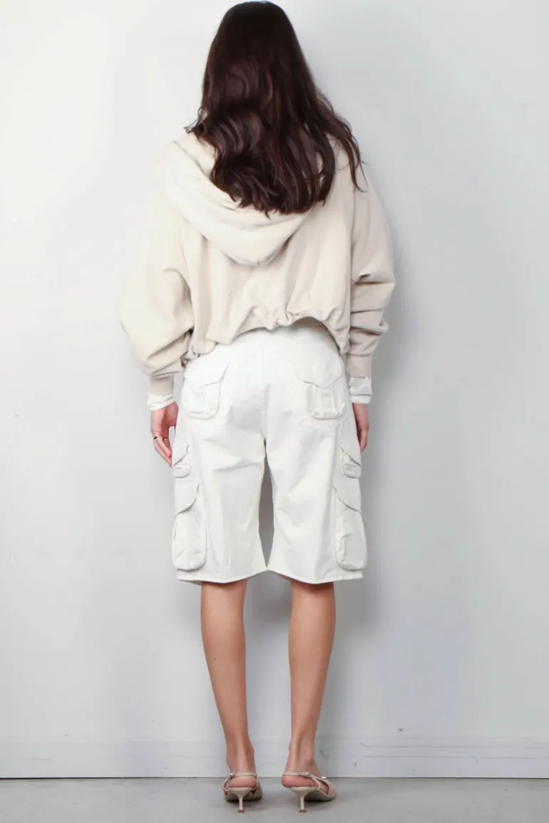 R13 Hoodie - Balloon zip-up hoodie - Stone