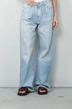 R13 jeans - DAMON PLEATED WIDE - LENNON BLUE