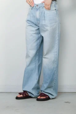 R13 jeans - DAMON PLEATED WIDE - LENNON BLUE