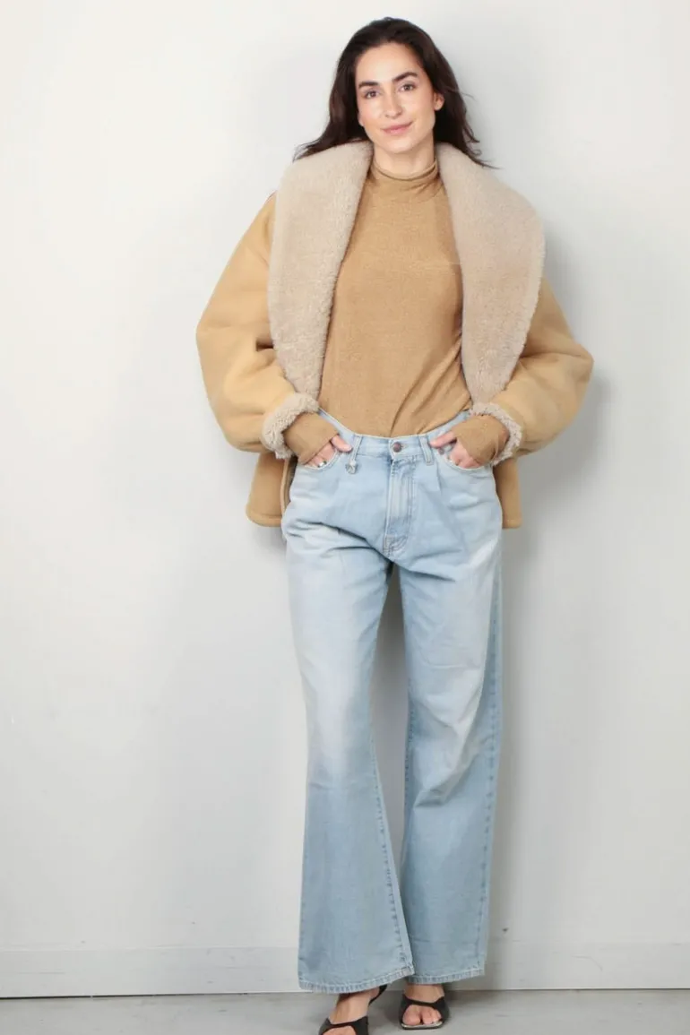 R13 jeans - DAMON PLEATED WIDE - LENNON BLUE