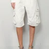 R13 Short - Bermuda cargo short - White