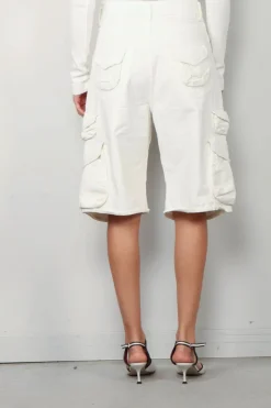 R13 Short - Bermuda cargo short - White