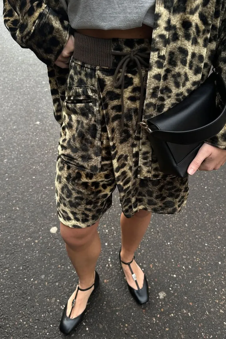 R13 Short - Leopard Crossover Short - Leopard Velvet