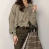 R13 Vest - Balloon Zip-Up Hoodie - Faded Olive