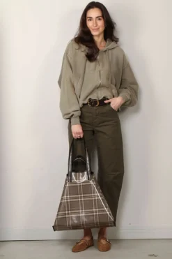 R13 Vest - Balloon Zip-Up Hoodie - Faded Olive