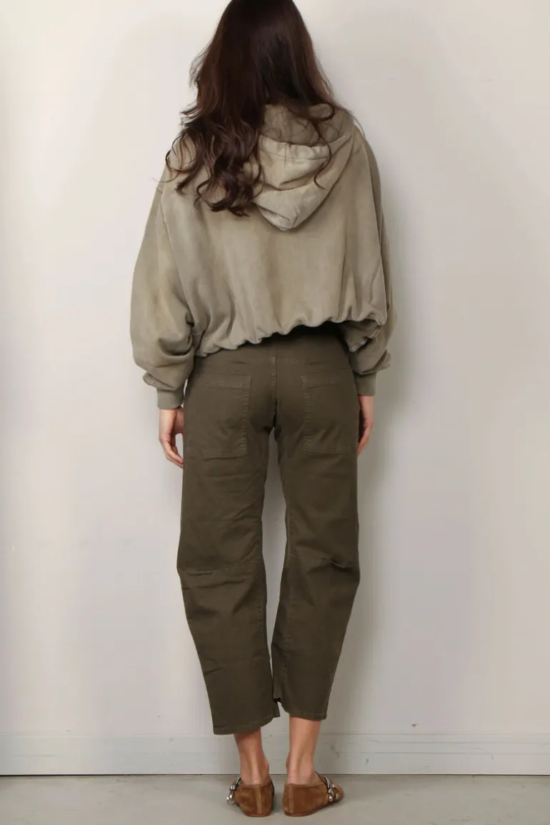 R13 Vest - Balloon Zip-Up Hoodie - Faded Olive