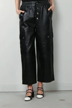 Raiine Broek - Hill - Leather - Black