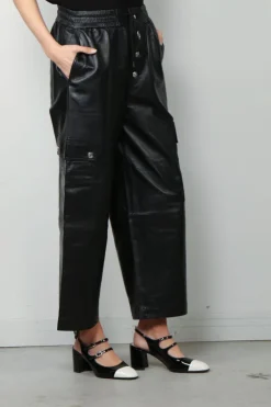 Raiine Broek - Hill - Leather - Black