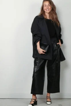 Raiine Broek - Hill - Leather - Black