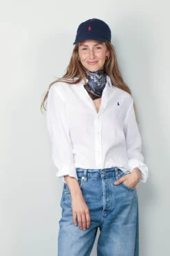 Ralph Lauren Blouse - Classic Long Sleeve Button Front Shirt - White