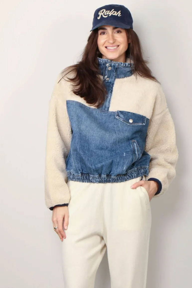 Ralph Lauren Jas - Fleece Denim Mockneck Pullover - Cusi Wash