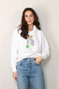 Ralph Lauren Hoodie - Strpe BR HD Long Sleeve Sweatshirt - White
